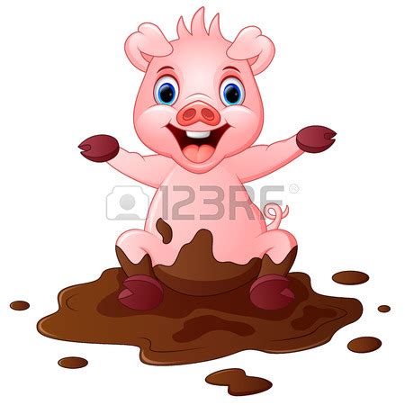 Pig In Mud Cartoon | Free download on ClipArtMag