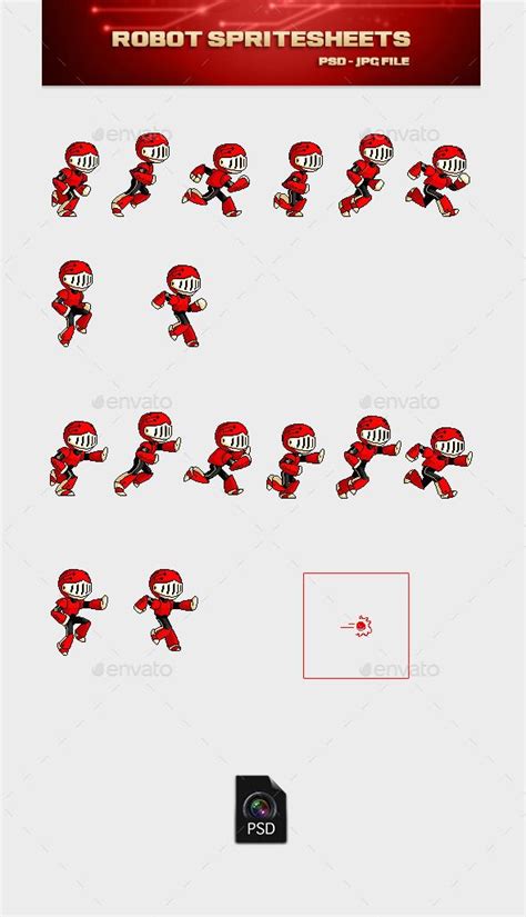 Robot Spritesheets (Sprites) Pixel Art, Pixel Design, Game Background, Animation, Sprites, Video ...