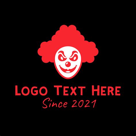 Red Scary Clown Logo | BrandCrowd Logo Maker | BrandCrowd | BrandCrowd