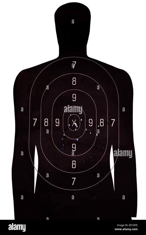 Black target -- silhouette of male adult -- from shooting range ...