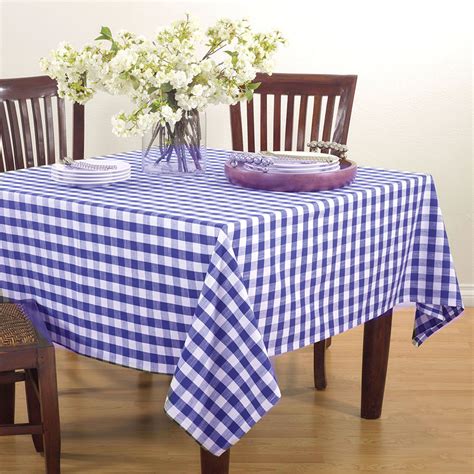 French Blue Gingham Checkered Design Cotton Tablecloth 72" Square - Walmart.com - Walmart.com