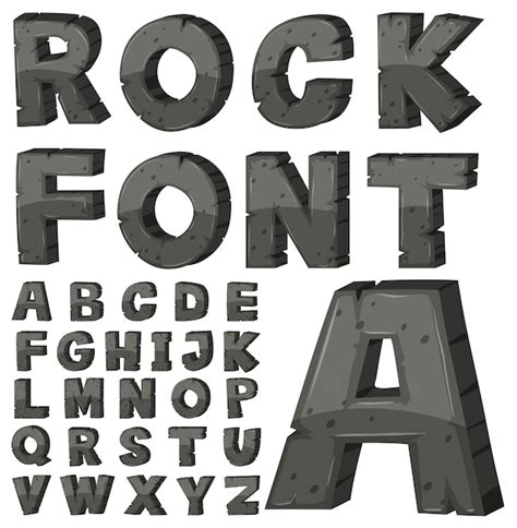 Free Vector | Font design for english alphabets with stone block