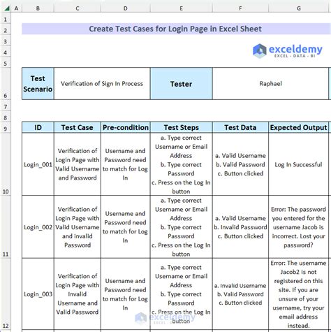 Test Case Template Excel Download