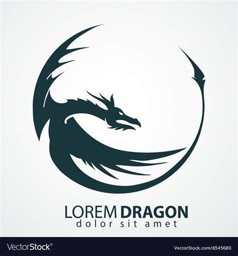 Chinese dragon head silhouette - company emblem. Vector. Download a Free Preview or High Quality ...