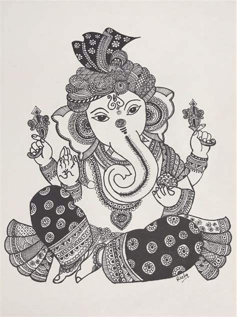 GANESHA ZENTANGLE ART in 2021 | Boho art drawings, Mandala art lesson, Doodle art designs