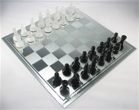 Mirrored Glass Chess Board with Smoked Squares