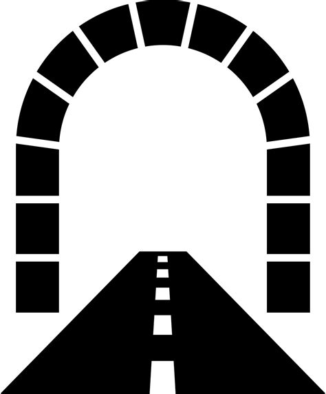 Road tunnel icon in Black and White color. 24276750 Vector Art at Vecteezy