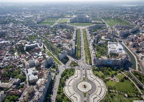 Fotografii aeriane Piata Unirii, Biblioteca Nationala si Casa Poporului, Bucuresti