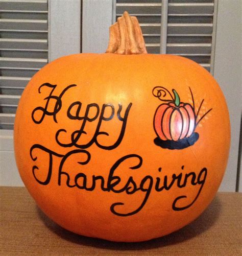 Happy Thanksgiving pumpkin | Pumpkin, Painted pumpkins, Pumpkin carving