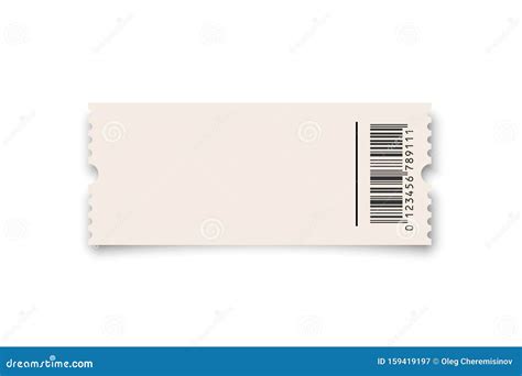 White Ticket Or Coupon With Barcode Template Isolated On White Background. Vector Design Element ...