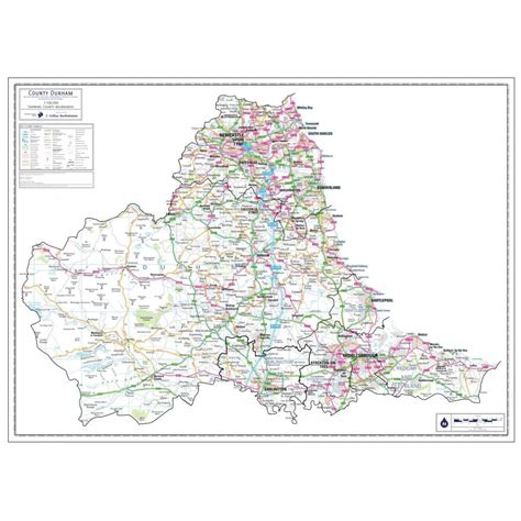 Durham County Wall Map Laminated