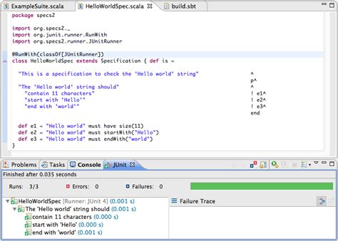 Using Unit Testing Frameworks — Scala IDE 0.1-SNAPSHOT documentation