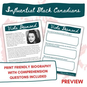 Viola Desmond - Biography and Comprehension [Influential Black Canadians]