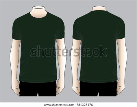 21 Women's Blank Dark Green Shirt Vector Template Front Back Views Images, Stock Photos ...