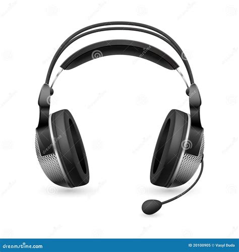 Realistic Computer Headset with Microphone Stock Vector - Illustration of design, isolated: 20100905