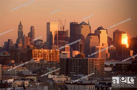 DOWNTOWN. MANHATTAN. SKYLINE FROM JERSEY CITY. NEW JERSEY. USA, Stock ...