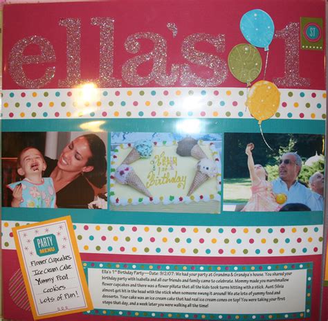 1st birthday scrapbook page | Creative Cucina