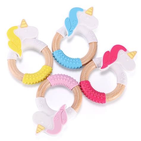 Silicone Teething Rings, Beech Wood Teether Rings|silicone teething rings