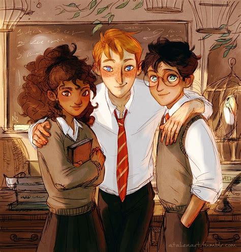 The Golden Trio by Natello's Art | Harry potter fan art, Harry potter drawings, Harry potter artwork