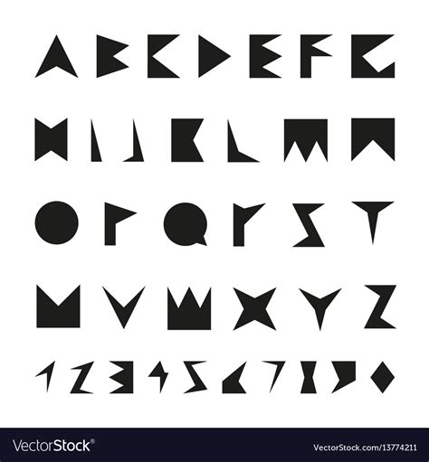 Black font with numbers Royalty Free Vector Image