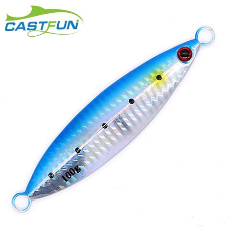 CASTFUN Slow Jigs 100g 130g 160g 200g Slow Jigging Metal Jig Heavy Metal Lures Jig Fishing ...