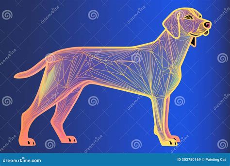 Labrador Retriever Dog, Low Poly Wireframe Illustration Stock Illustration - Illustration of ...