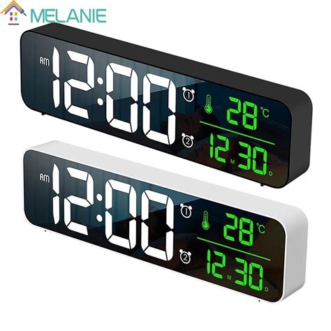 LED Digital Alarm Clock With Digital Temperature Date Display / USB Port Snooze Function Desktop ...