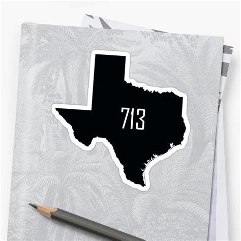 "Houston Texas Area Code 713" Sticker by krsteele1 | Redbubble