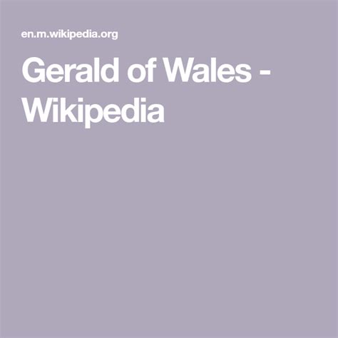 Gerald of Wales - Wikipedia | Gerald, Wales, Wikipedia