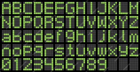 Premium Vector | Led dot matrix display alphabet