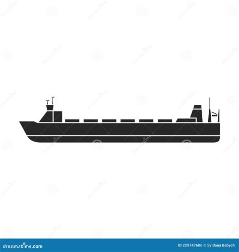 Barge Vector Icon.Black Vector Icon Isolated on White Background Barge ...