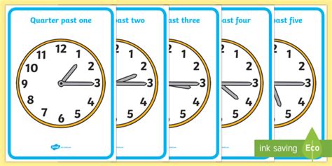 Analogue Clocks - Quarter Past (teacher made)