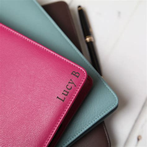 Personalised Luxury Leather Refillable Notebook By NV London Calcutta