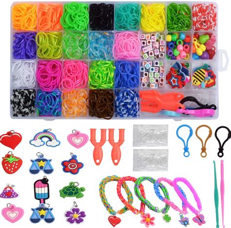 Rubber Band Bracelet Kit, Rainbow Loom 2000 Rainbow Rubber Band DIY Handmade Bracelet Kit Beaded ...