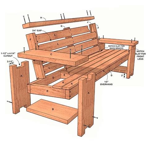 Perfect Patio Combo: Wooden Bench Plans With Built-in End Table | The ...