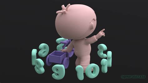 Charlie and The Numbers Printable and Animated - 3D Print Model by danyelon