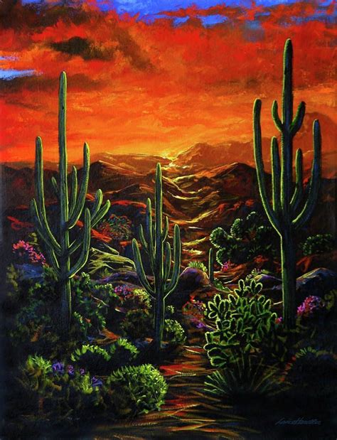 Desert Sunset ~ Lance Headlee (With images) | Desert painting, Desert ...