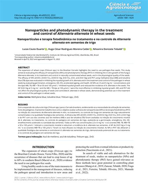 (PDF) Nanoparticles and photodynamic therapy in the treatment and control of Alternaria ...