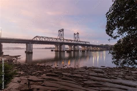 Parramatta River and Ryde Bridge view in the morning. Stock Photo ...