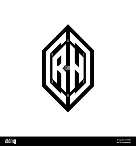 RH logo with geometric shape vector monogram design template isolated ...