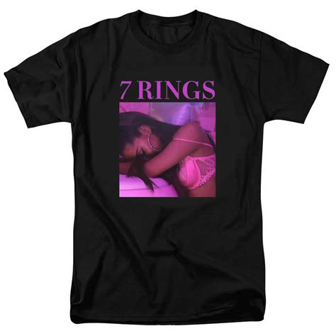 7 Rings Remix Ariana Grande Shirt 2019 Concert Black T Shirt Women Cotton Summer Hipster T shirt ...