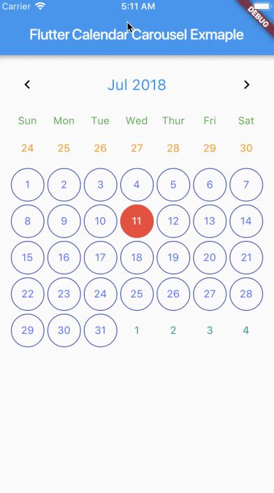 Flutter Swipeable Calendar - FlutterCore