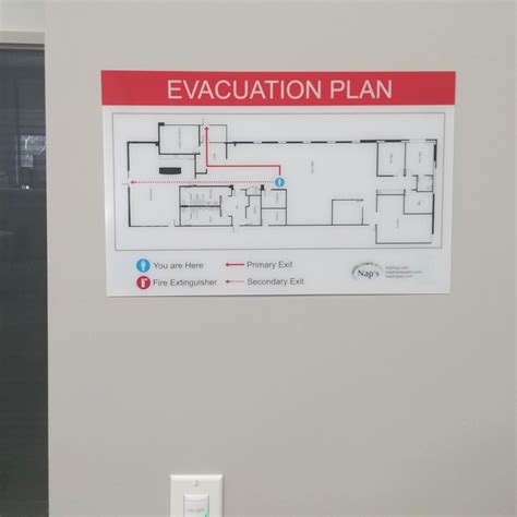 Custom Evacuation Plan Signage, Plastic, Large - NapNameplates.com