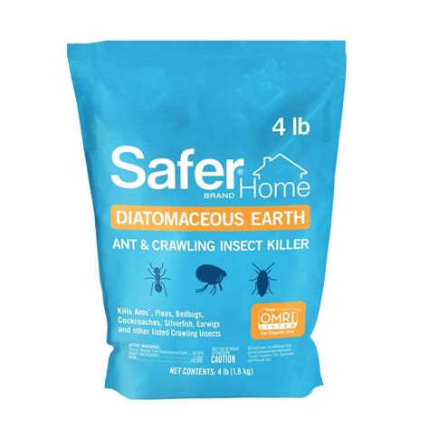 Safer Brand 4 lbs. Diatomaceous Earth - Bed Bug, Flea, Ant, Crawling ...