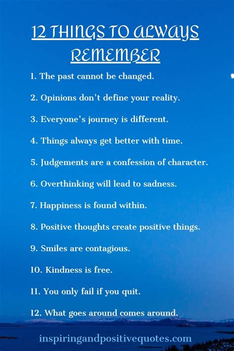 12 things to always remember - Inspiring And Positive Quotes