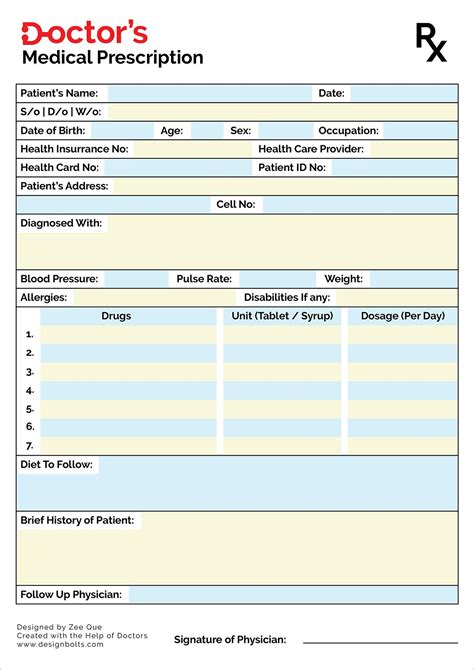 Free Doctor's Medical Prescription Pad Design Template Ai & Printable PDF - Designbolts