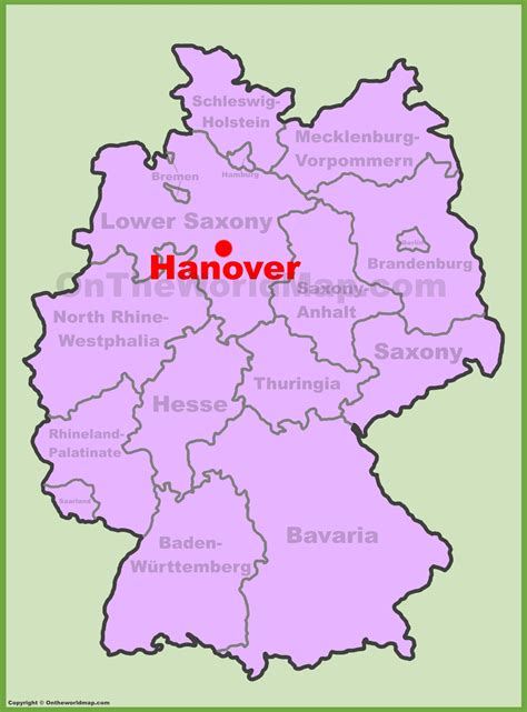 Hannover location on the Germany map