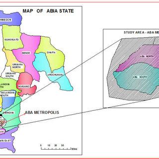 Map of Abia State and Aba metropolis -the study area | Download Scientific Diagram