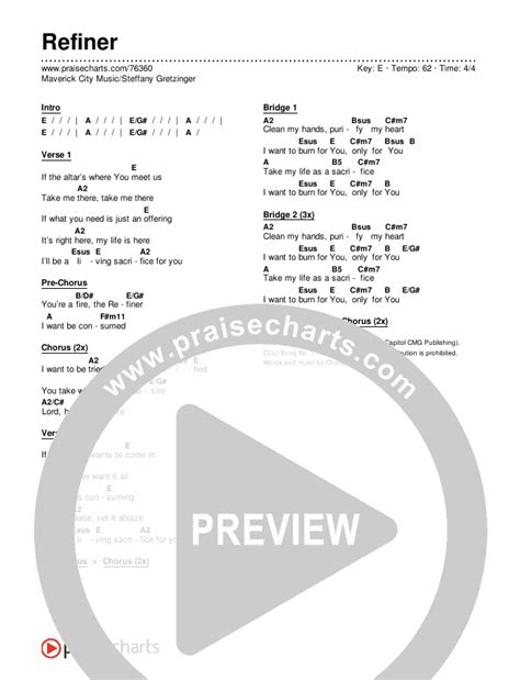 Refiner Chords PDF (Maverick City Music / Steffany Gretzinger) - PraiseCharts