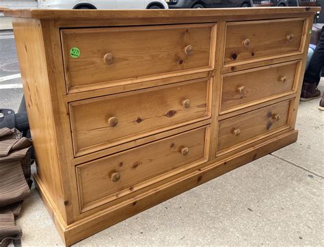 Uhuru Furniture & Collectibles: #484376 Pine Dresser with 6-Drawers - $225 SOLD